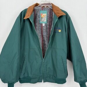 Vintage Canyon Guide Outfitters Green Blanket Lined Work Chore Jacket Men XL USA